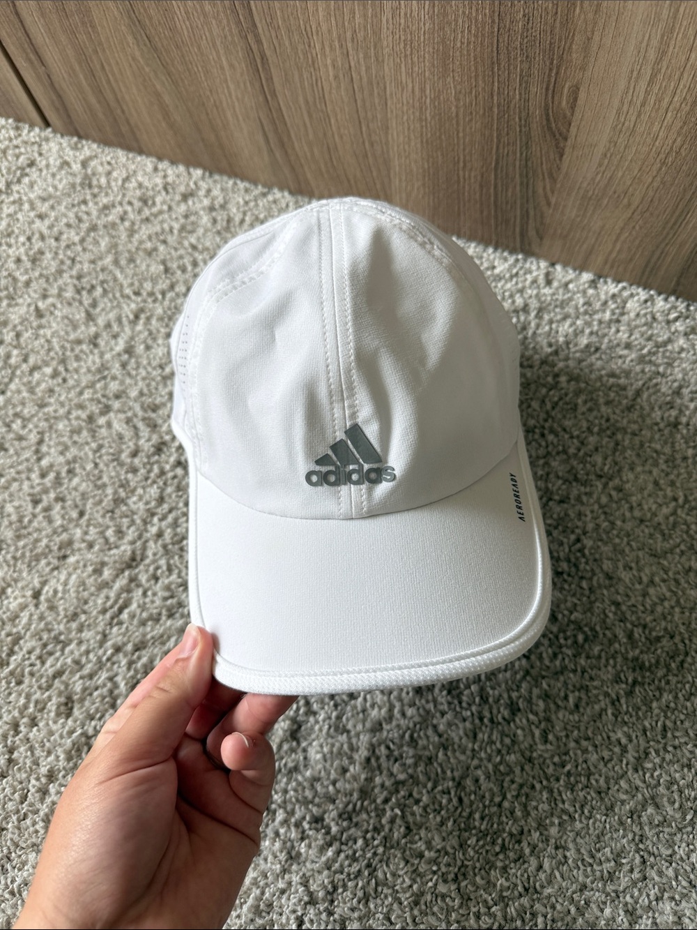 adidas White Baseball Cap with Silver Logo - Picture 6 of 7
